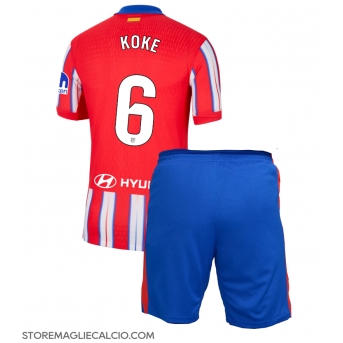 Atletico Madrid Koke #6 Maglia Gara Casa Repliche 2024-25 Bambino Maniche Corte